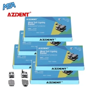 AZDENT passive self ligating brackets 0.022 MBT 5 boxes with buccal tubes