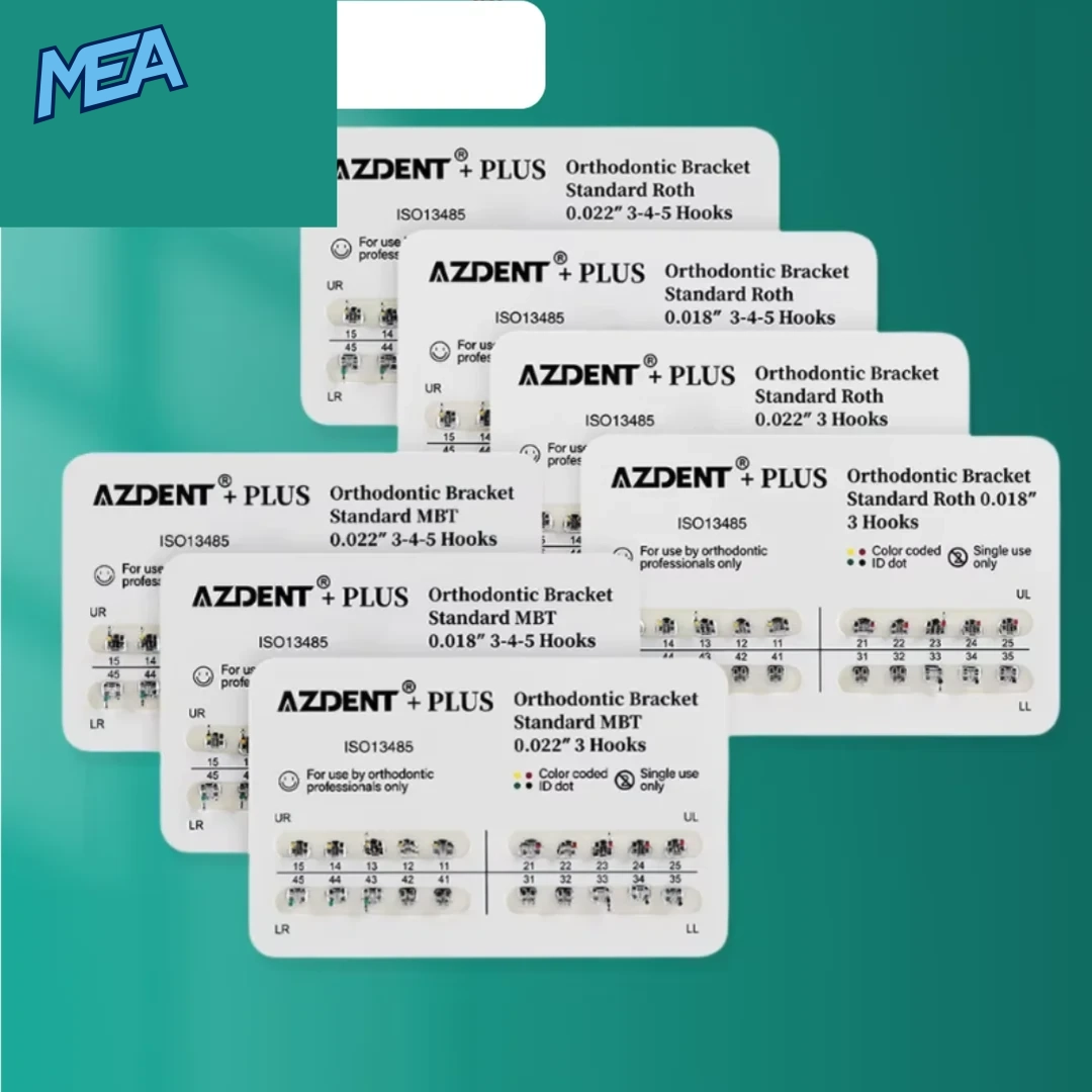 50 Packs Azdent PLUS Dental Orthodontics Metal Brackets Braces Standard Mini Roth/MBT 022/018 Hooks 3/345 Ortho Tools Dentistry 1 AZDENT PLUS dental orthodontic metal brackets Roth MBT Mini Standard 018 022