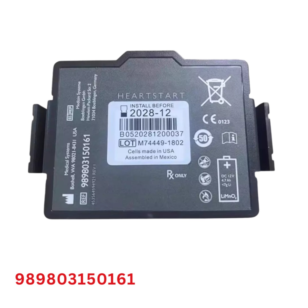 Battery for Philips HeartStart FR3 AED 12V 4.7Ah (989803150161) - New 1 Battery for Philips HeartStart FR3 AED 12V 4.7Ah (989803150161) - New