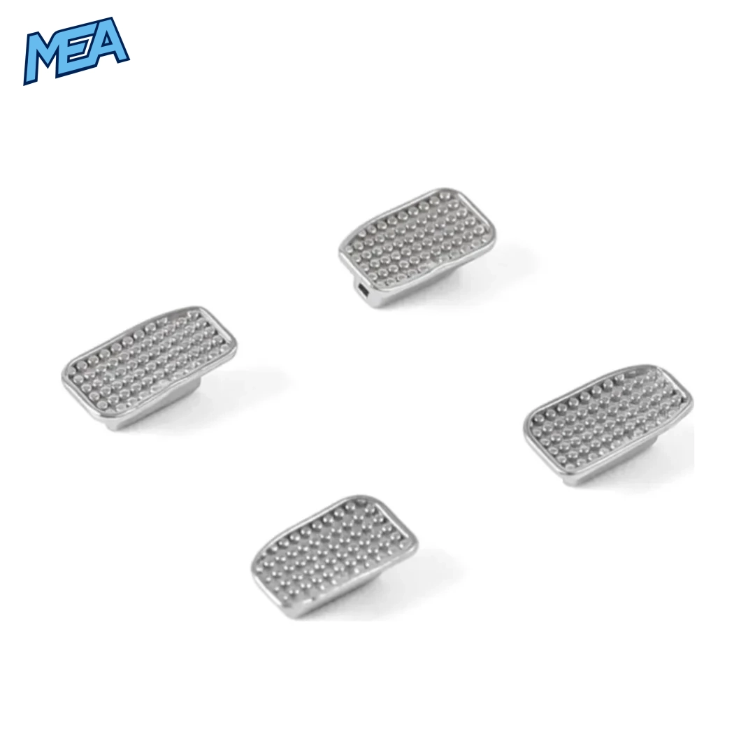 AZDENT Orthodontic Buccal Tubes 1st/2nd Molar Bondable Monoblock Non Convertible Roth/MBT 0.022/0.018 (20 or 50 Sets) 6 Orthodontic buccal tube mesh-pattern bonding base for direct molar bonding