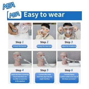 CPAP nasal mask 22mm connector with 360-degree swivel elbow and soft silicone seal for improved airflow comfort
