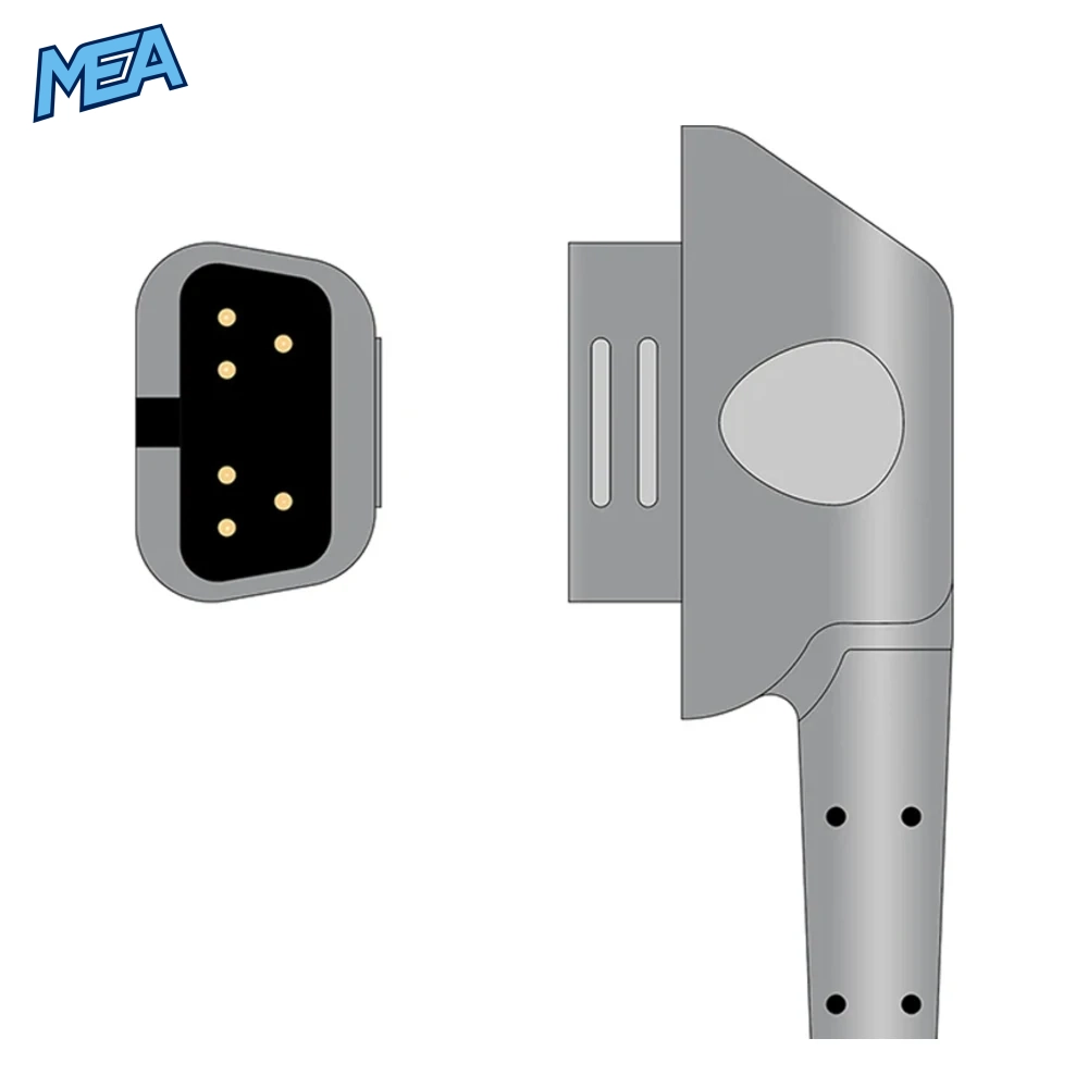 Criticare CSI 934-10DN Adult Finger Clip SpO2 Sensor 3.0m (New) 2 5-pin connector on Criticare CSI 934-10DN SpO2 sensor cable
