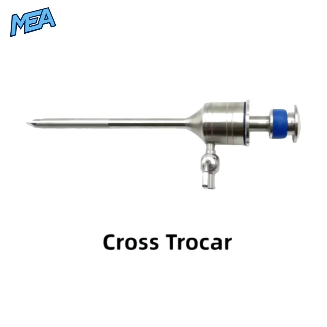 Cross trocar laparoscopic magnetic access device with safety screw and cross spring design