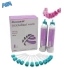 Dental bite registration silicone impression material cartridge with disposable mixing tips for precise occlusal recording