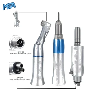 Dental EX-203C Low Speed Handpiece Kit with Straight and Contra Angle Handpieces, 2/4 Hole Air Motor, 1:1 Direct Drive, Autoclavable Dental Instrument