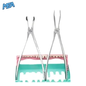 Dental extraction forceps instruments for impacted tooth and residual root extraction