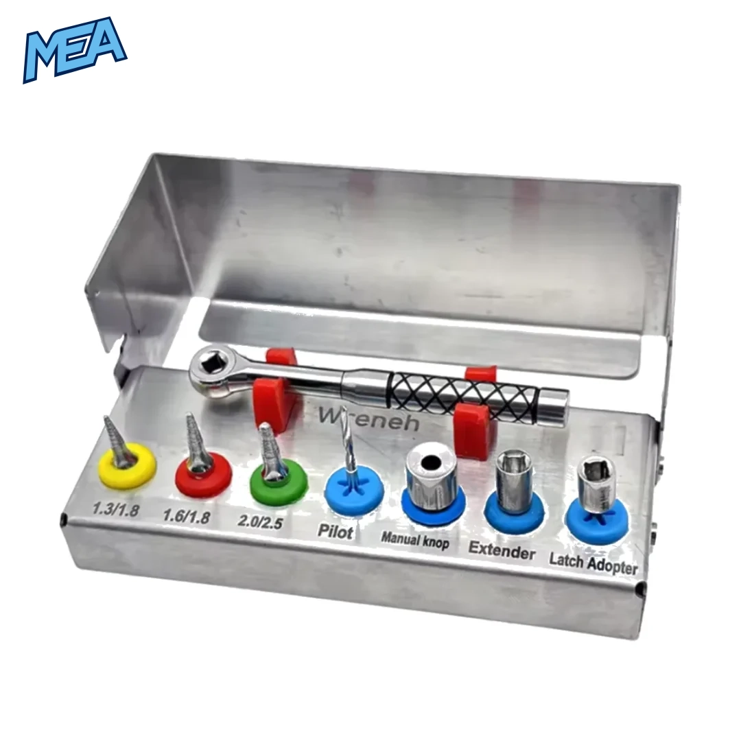 Dental implant torque wrench kit with multiple implant drivers and extender tools