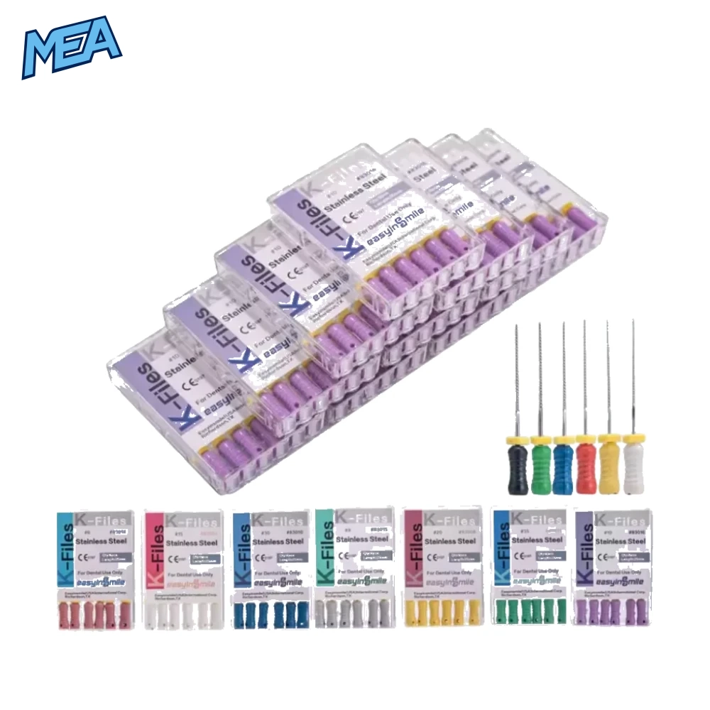 60Pc Dental K Files Endo Root Canal Hand Use K Files #6 #8 #10 #15 #20 #25 #30 #15-40 #45-80 Stainless Dentist Tool 1 Dental K Files 60PCS Stainless Steel Endodontic Root Canal Hand Files #6-#80 25mm