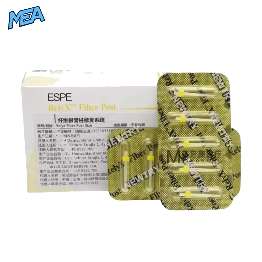 2 Boxes Of Dental RelyX Fiber Posts For Root Canal Treatment, FiberGlass Drills, High-Strength Dental Restorative Materials For Orthodontic Fillings 1 Dental RelyX fiber posts with drills for root canal restoration and orthodontic dental filling materials