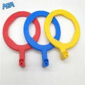 Red, blue and yellow aiming rings for dental X-ray sensor positioner