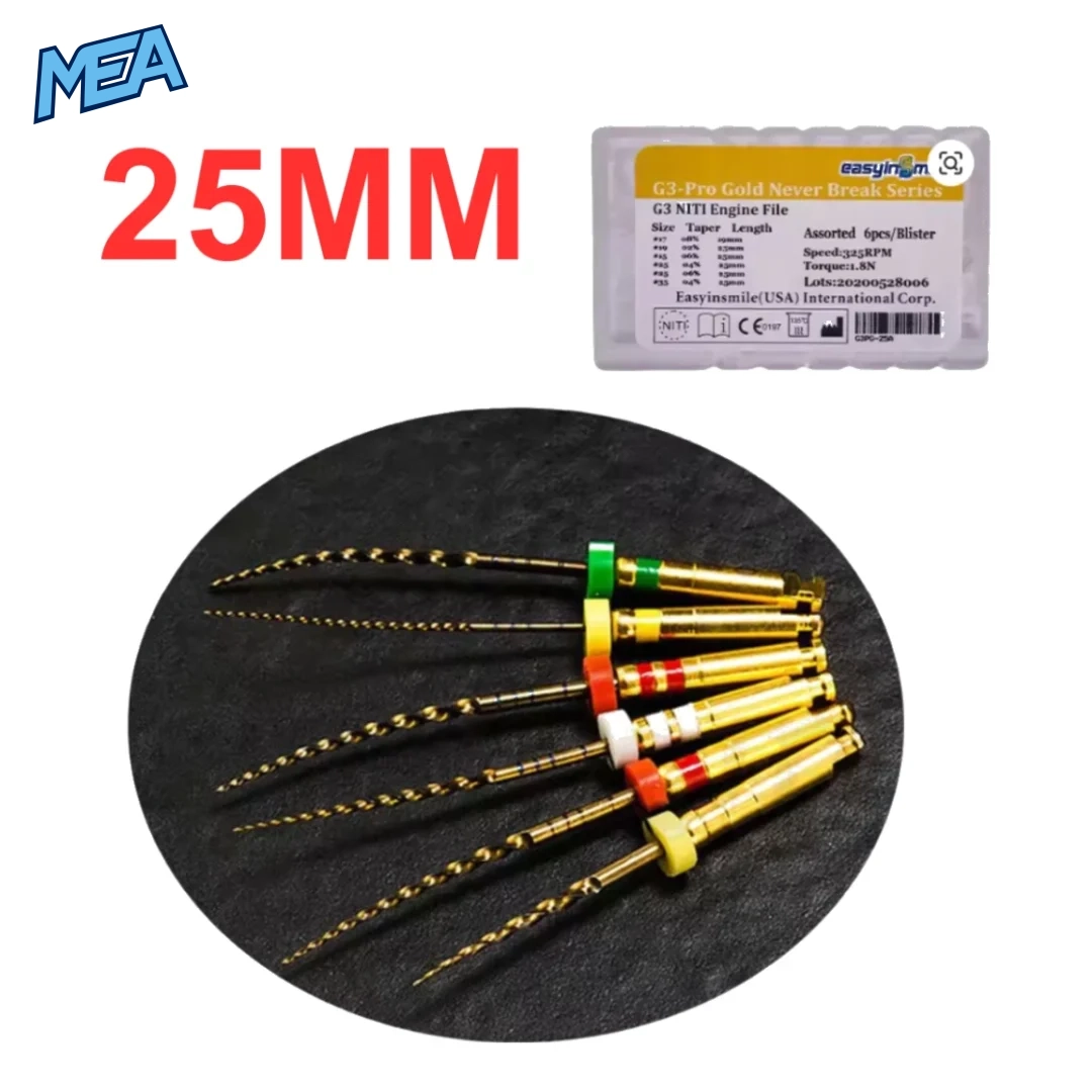 Dental X-ROOT Root Canal Bioceramic Sealer with EASYINSMILE 25mm Endo Rotary NiTi Gold Files