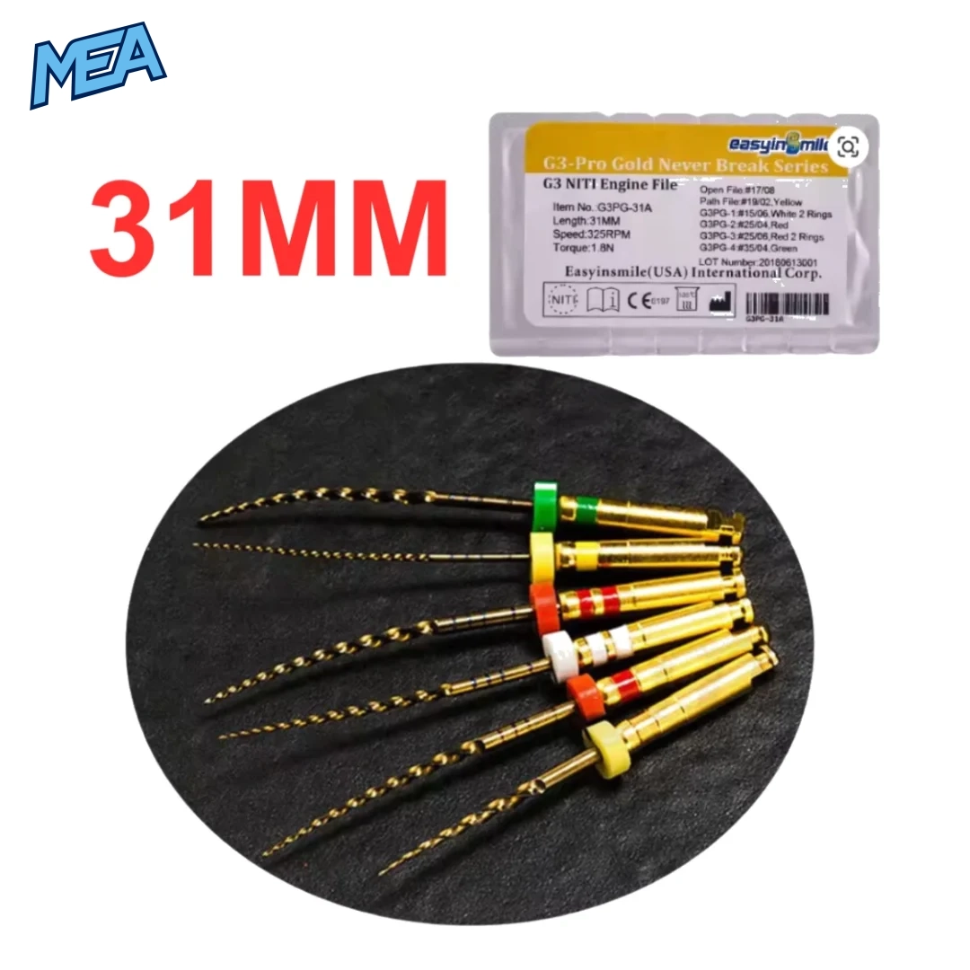 Dental X-ROOT Root Canal Bioceramic Sealer with EASYINSMILE 31mm Endo Rotary NiTi Gold Files