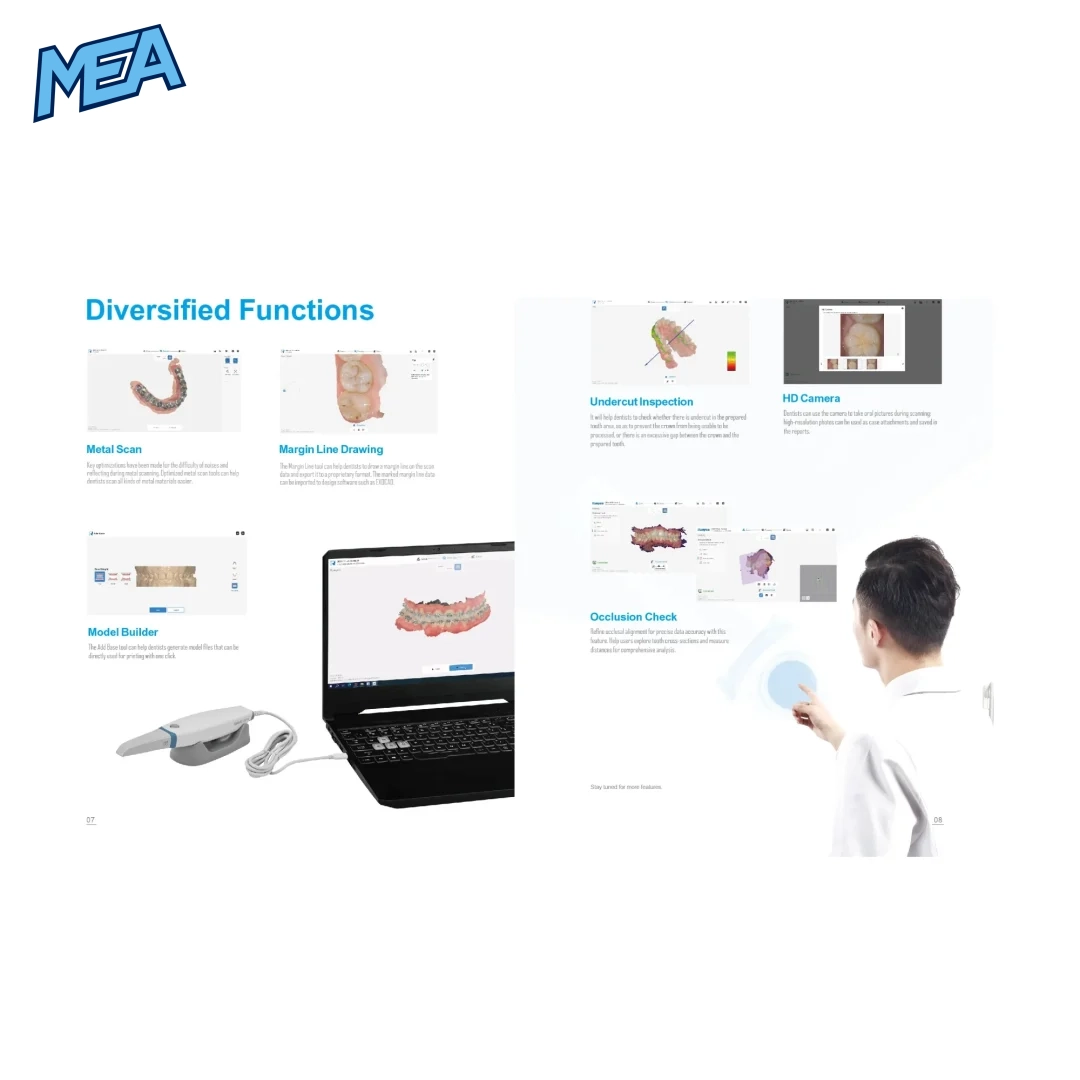 Intraoral Scanner Escaner Intraoral Dental With Free Software And Complete Ecosystem 6 Digital impression scanner software functions metal scan margin line undercut and occlusion check