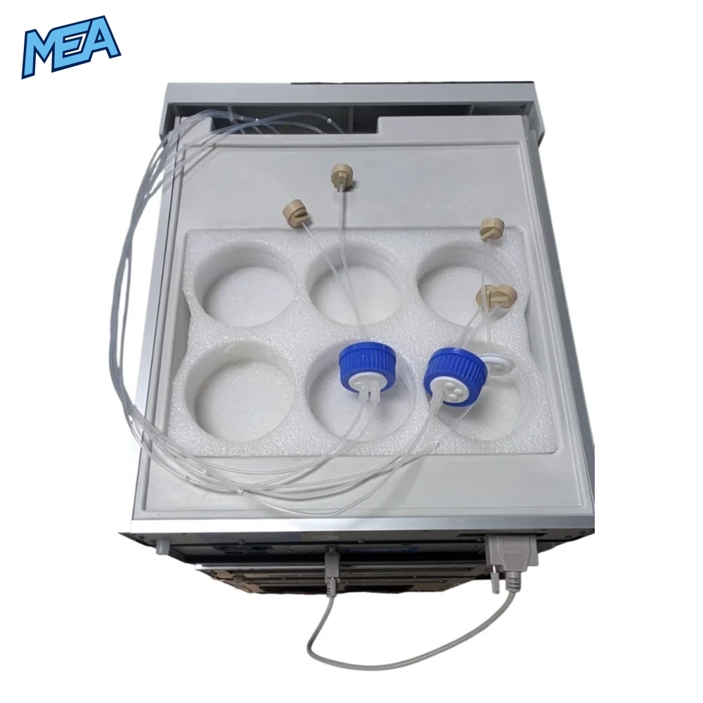 Dionex Ultimate 3000 HPLC System (Refurbished) 8 Top view of Dionex UltiMate 3000 HPLC solvent rack with bottle tray and tubing