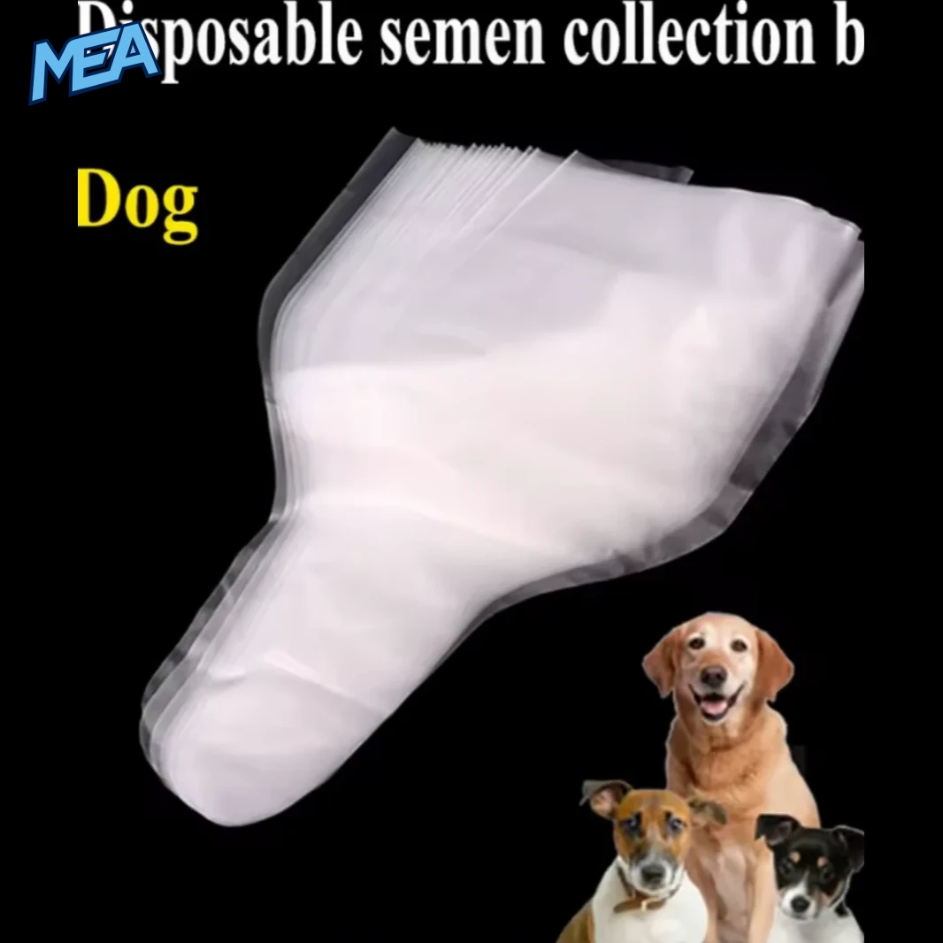 100PCS Disposable Semen Collection Bag Pet Dog Artificial Insemination Device Collect Sperm PE Supplies Mating Breeding Farm 1 Disposable semen collection bag for dogs, 100pcs pack, medical-grade PE material