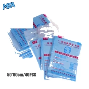 Disposable surgical drapes 50x60cm blue non-woven sterile waterproof sheets 40pcs