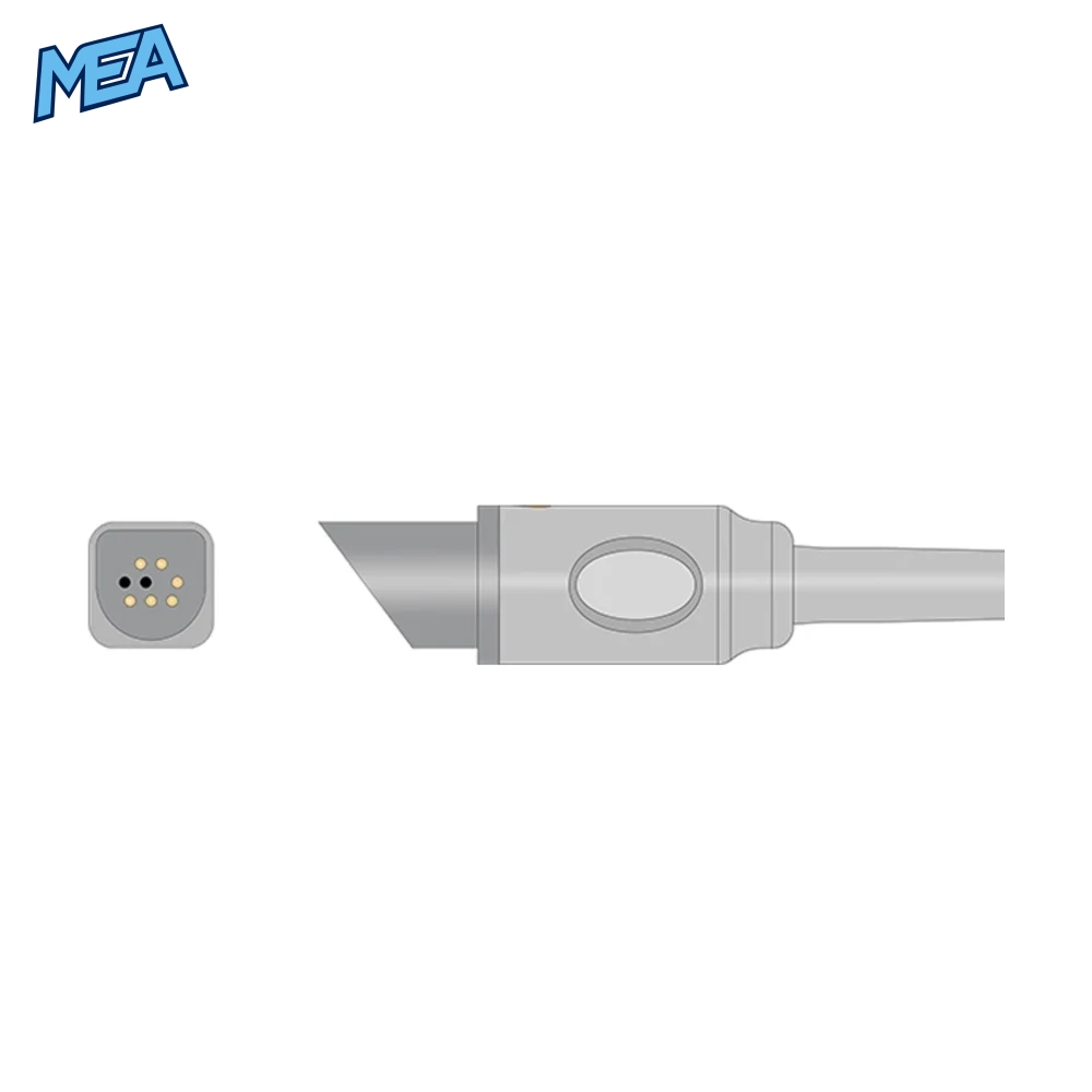 Dixtal 8744-00 Adult Hard Shell SpO2 Sensor 1.0m (Novametrix Technology Reusable New) 2 Dixtal 8744-00 SpO2 Sensor monitor-side connector pin layout and side view
