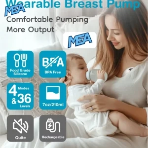 Dr ISLA EB46 portable wearable electric breast pump with rechargeable battery and quiet operation