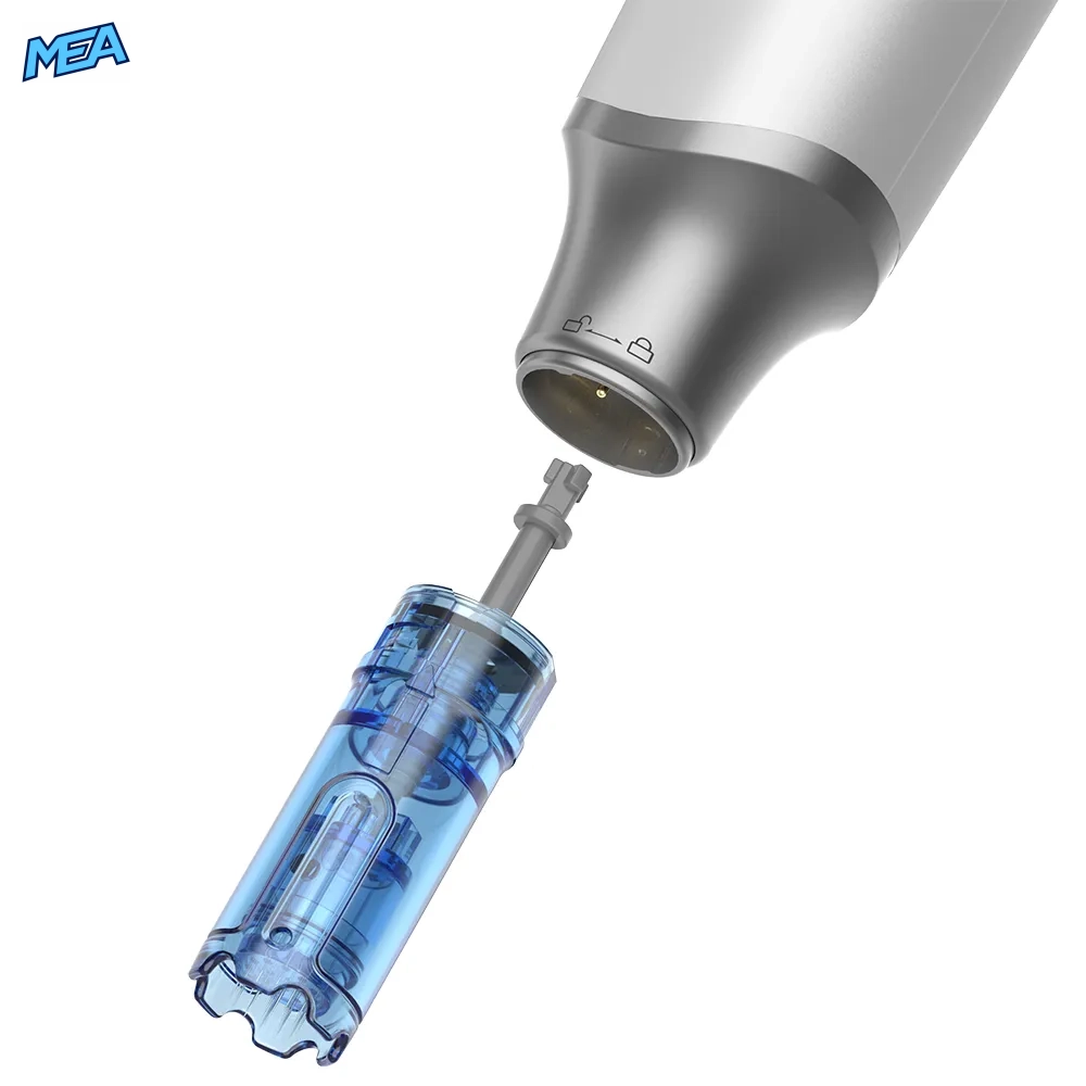 Dr. Pen M9 Cartridges 10 Pack 18/36/42 Pin & Round Nano Chip-Embedded Microneedling Needle Cartridges (New) 4 Dr. Pen M9 cartridge bayonet connection fitting onto the M9 pen nose