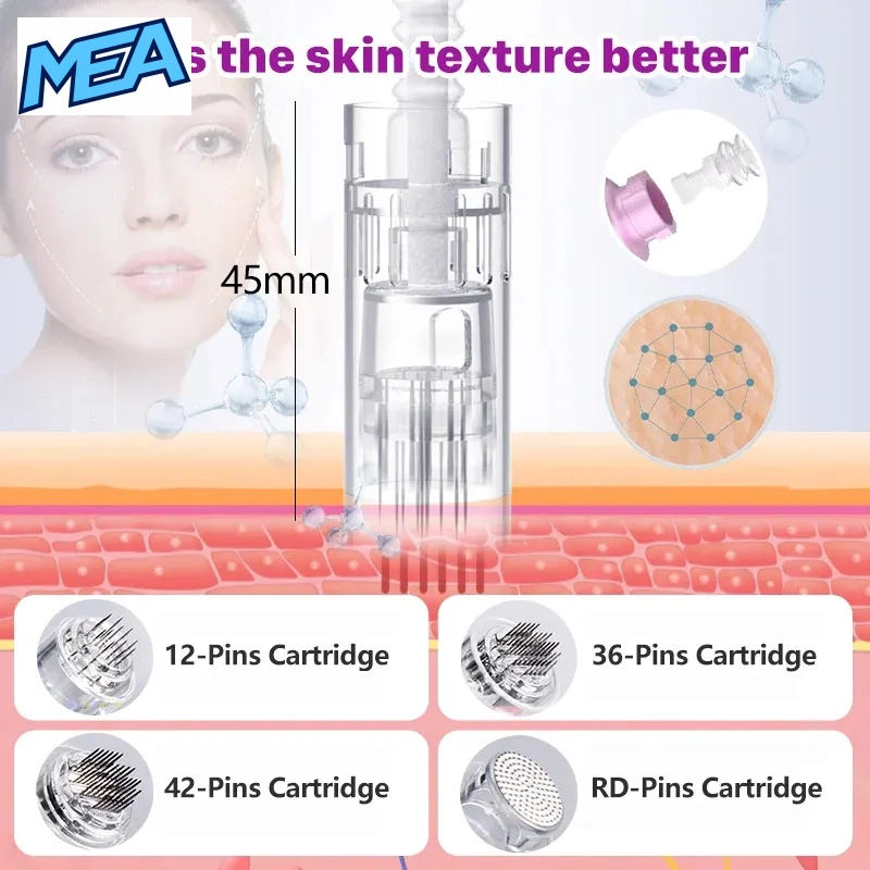 Dr. Pen Ultima M7 Wireless Microneedling Pen 8 Dr. Pen Ultima M7 cartridge options 12-pin 36-pin 42-pin and round nano