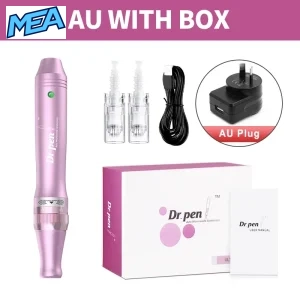 Dr. Pen Ultima M7 wireless microneedling pen kit with AU plug adapter, cartridges and box