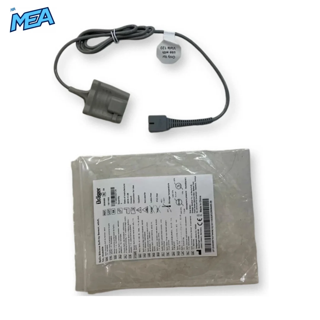 SpO2 Sensor Soft-tip Adult Reusable 1.0m for Draeger 2606485 2 SpO2 Sensor Soft-tip Adult Reusable 1.0m for Draeger 2606485 view 2