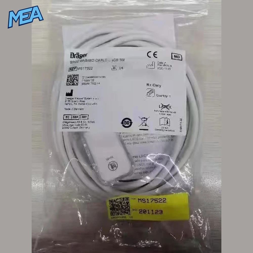 Draeger MS17522C SpO2 Adapter Cable 3m (Refurbished) 2 Draeger MS17522C SpO2 Adapter Cable 3m (Refurbished) - view 2
