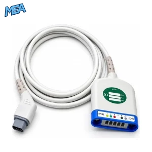 Draeger MultiMed 5 Pod 5950196 ECG cable coiled showing pod and monitor connector