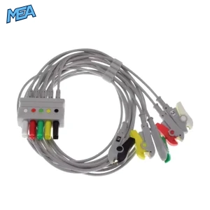ECG EKG 3/5 Lead Leadwire Cable compatible with Siemens and Mindray monitors AHA IEC snap clip alligator