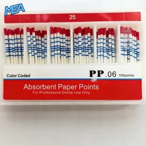Endodontic paper points .06 taper size 25 red tip with depth markings
