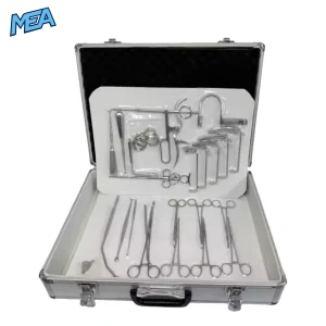 ENT Surgical Instrument Set for Endoscopic Sinus Surgery, Tonsillectomy and Adenoidectomy – Stainless Steel Tray