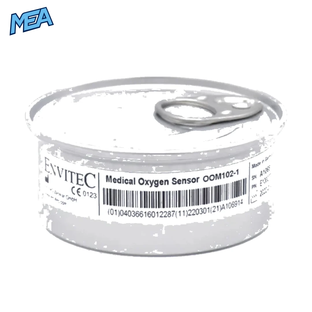 Front view of Envitec OOM102-1 O2 sensor cell for medical oxygen monitoring systems
