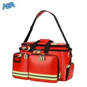 Red First Aid Rescue Kit Bag for Outdoor Travel and Emergency Use