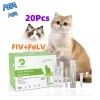 20 Pcs (FIV+FeLV) Feline Immunodeficiency & Leukemia Combo Test Kits For Cats 5 FIV FeLV test kit for cats 20 pack combo rapid test with box, cassette, and cats