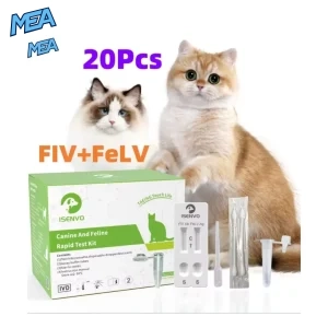 FIV FeLV test kit for cats 20 pack combo rapid test with box, cassette, and cats