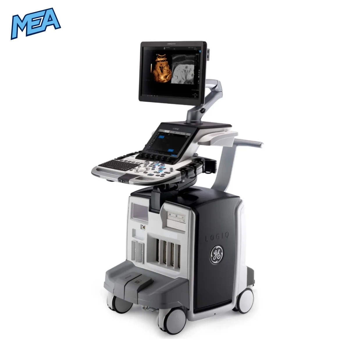 GE LOGIQ E10 Ultrasound System With 3 Transducers (Refurbished) 1 GE LOGIQ E10 ultrasound system with 3 transducers