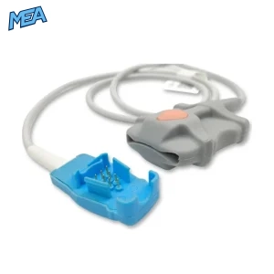 GE OxyTip+ adult soft tip SpO2 sensor with 1.0m cable and 8-pin connector