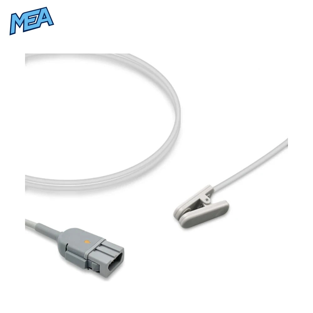 GE TruSignal TS-E4-MC Adult Ear Clip SpO2 Sensor 3.0m (9 Pin Reusable New) 1 GE TruSignal TS-E4-MC adult ear clip SpO2 sensor with 3.0m cable and 9-pin connector