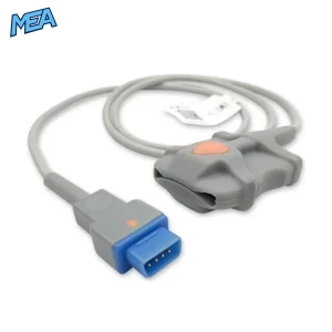 GE TruSignal TS-SA-D adult soft tip SpO2 sensor with 1.0m cable and 9-pin connector