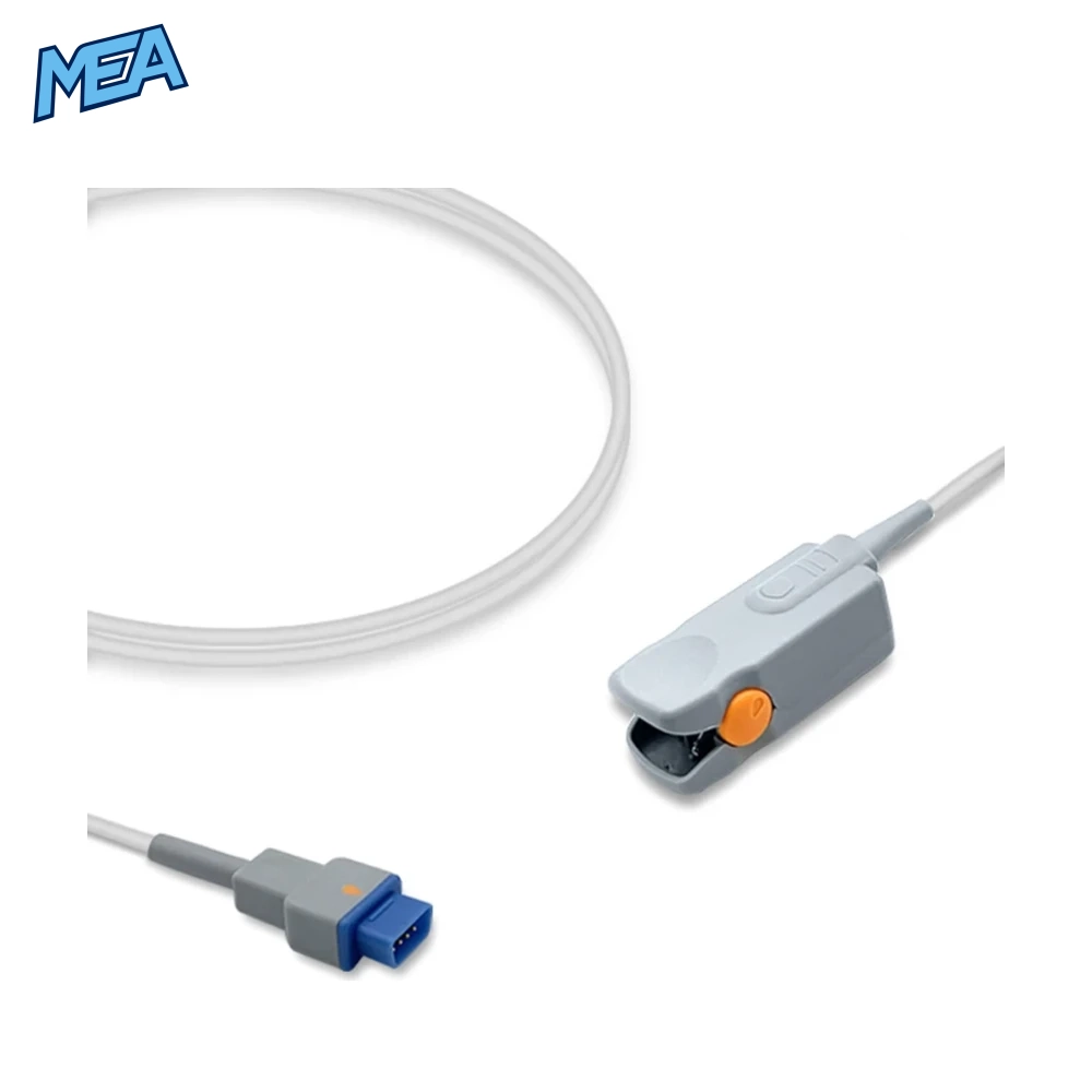 GE TS-F-D Adult Hard Shell SpO2 Sensor 1.0m (Reusable, New) 1 GE TS-F-D adult hard shell SpO2 sensor with 1.0m cable