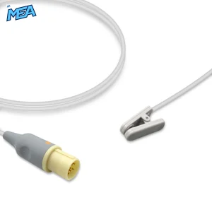 Adult Ear Clip SpO2 Sensor 3.0m for Hellige Monitors Reusable, Technology: Nellcor OxiMax
