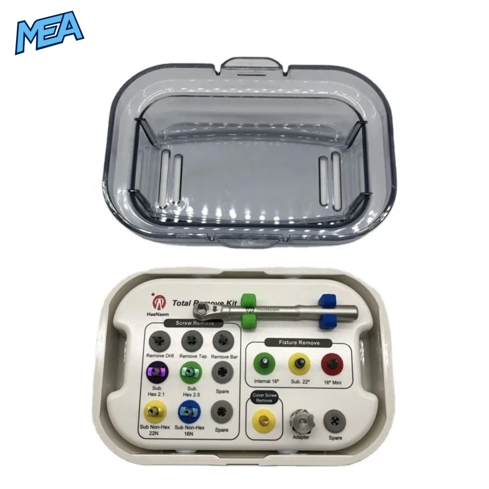 HN Dental Implant Tools Fixture & Screw Total Remover Kit 1 HN HaeNaem HNTRK-300 dental implant fixture and screw remover kit with autoclavable case
