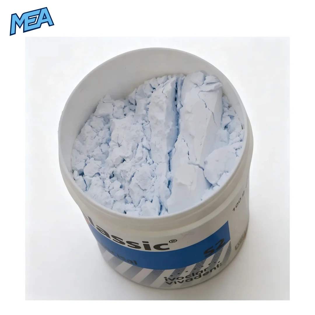 Ivoclar IPS Classic V Porcelain Powder 100g Dentin Incisal & Transparent 8 IPS Classic V incisal porcelain powder close-up in 100g pot