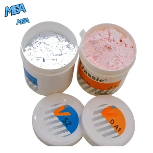 IPS Classic V incisal S2 and dentin A1 porcelain powder pots open
