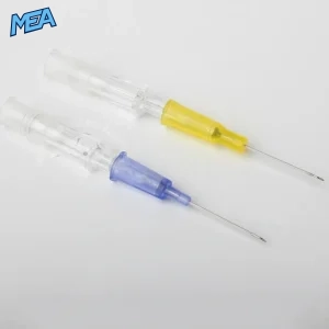 I.V. Catheter box label showing FEP radiopaque catheter and siliconized puncture needle specifications for veterinary use