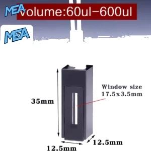 Japanese Quartz Flow Through Cuvette Cell 60µL-600µL for Laboratory Spectroscopy Applications