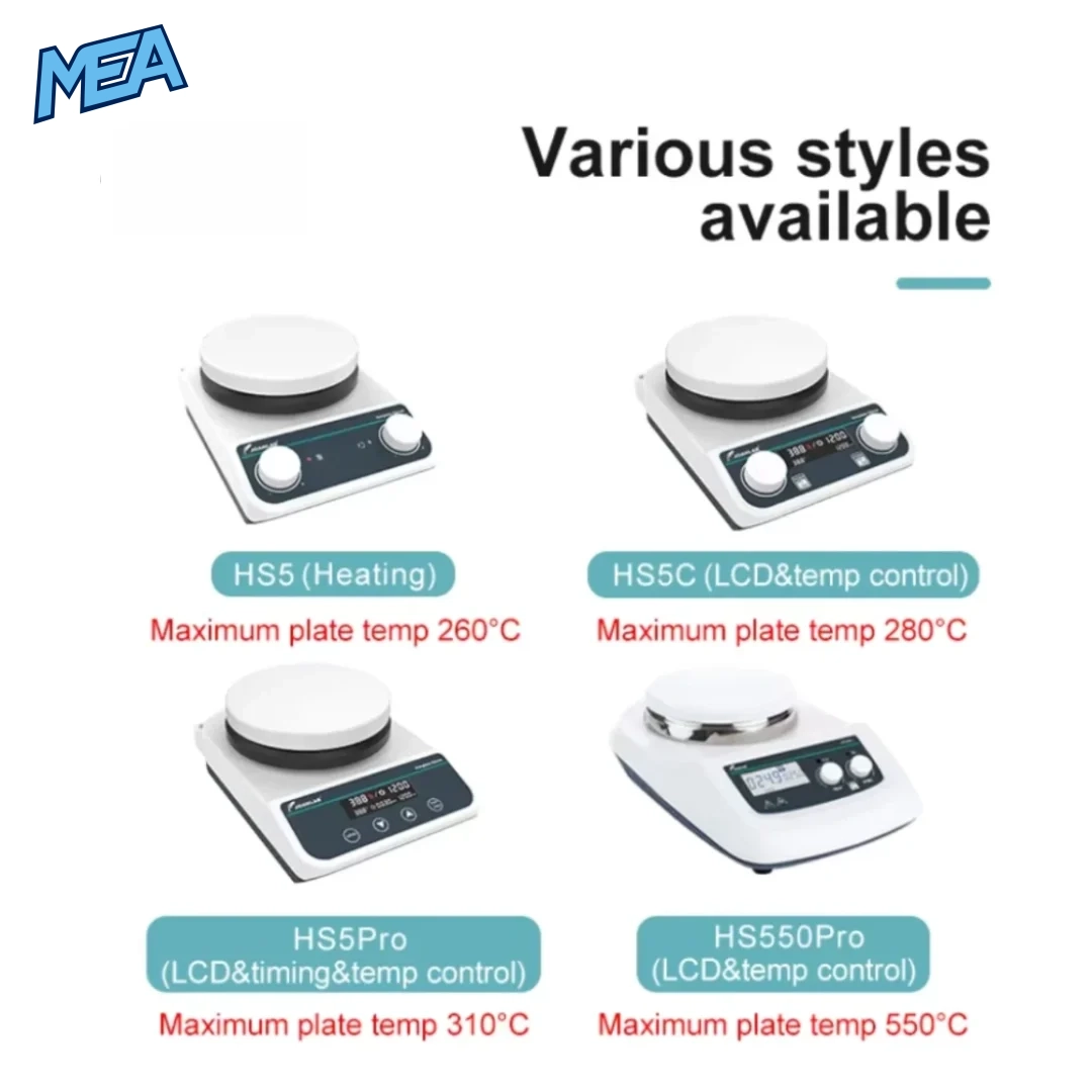 JOANLAB HS5 Magnetic Stirrer With Heating Stirrer Laboratory Thermostatic Digital Display Magnetic Mixer Hot Plate 110v ~ 220v 8 JOANLAB HS5, HS5C, HS5Pro and HS550Pro heating magnetic stirrer comparison