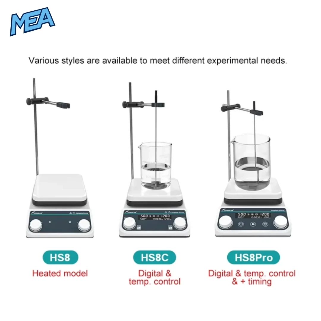 JOANLAB Magnetic Stirrer Laboratory Digital Display Heating Thermostatic Magnetic Mixer Hot Plate 5L 1500rpm 2 JOANLAB HS8, HS8C and HS8Pro magnetic hotplate stirrers compared side by side