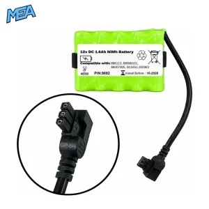 Laerdal LCSU4 battery connector plug close-up on 886113 NiMH pack