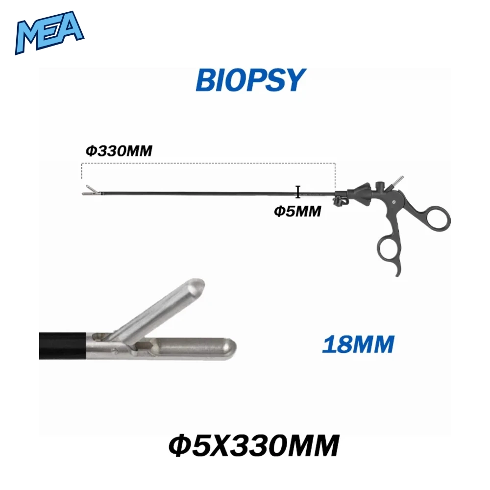 Reusable Laparoscopic Grasping Forceps 5mm x 330mm Stainless Steel With Locking Handle (17 Options New) 20 ST004 laparoscopic biopsy forceps 5mm x 330mm with 18mm jaw